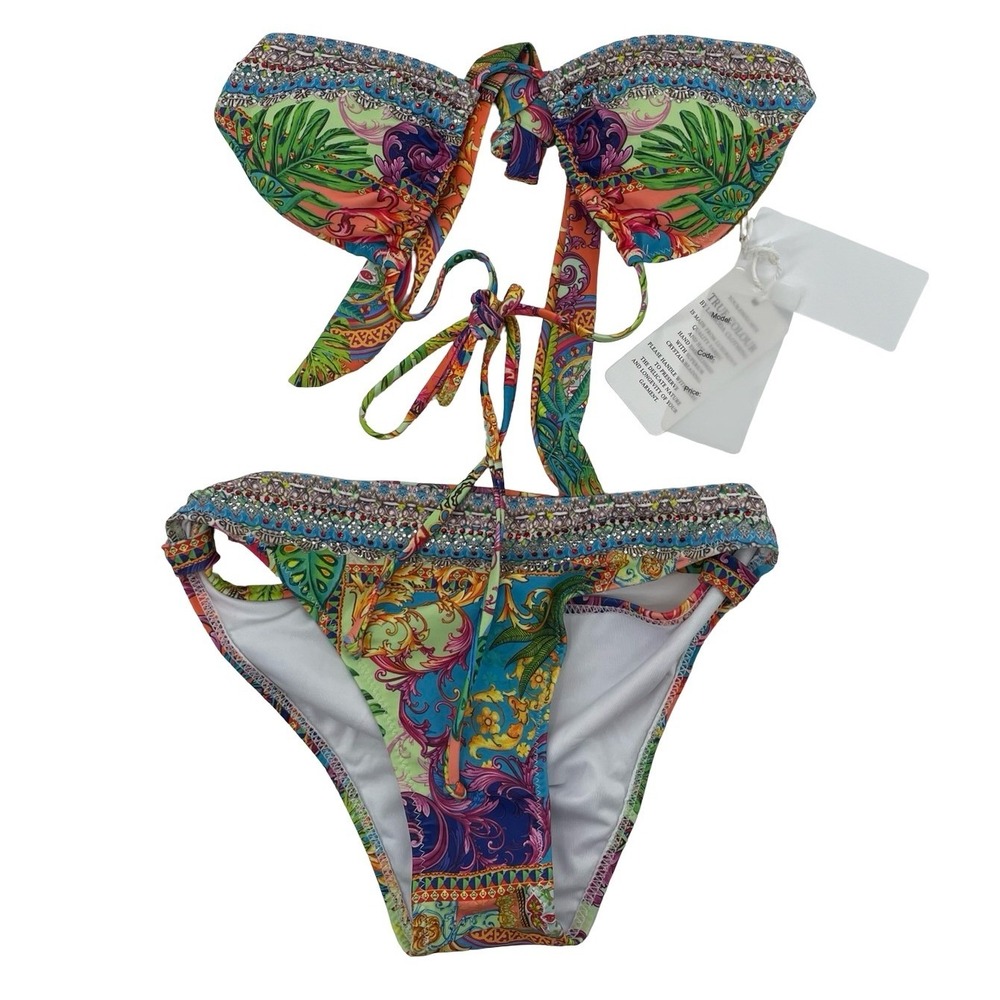 True Colour Women Bikini Set Tropical Baroque Multicolor Small NWT
